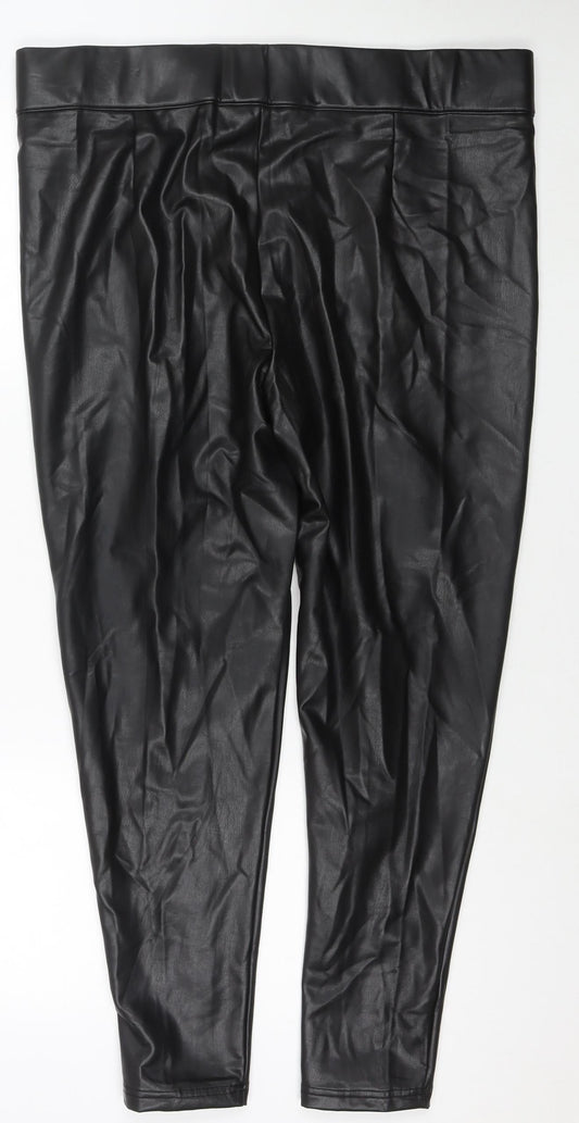 Womens UK Size 20 Marks and Spencer Regular Fit Pedal Pusher Black Trousers