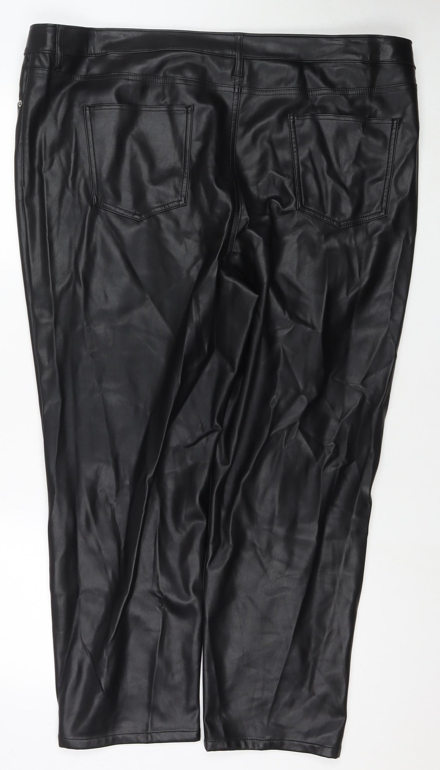 Womens UK Size 24 Marks and Spencer Regular Fit Carrot Black Trousers