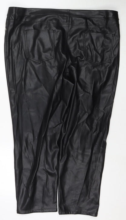 Womens UK Size 24 Marks and Spencer Regular Fit Carrot Black Trousers