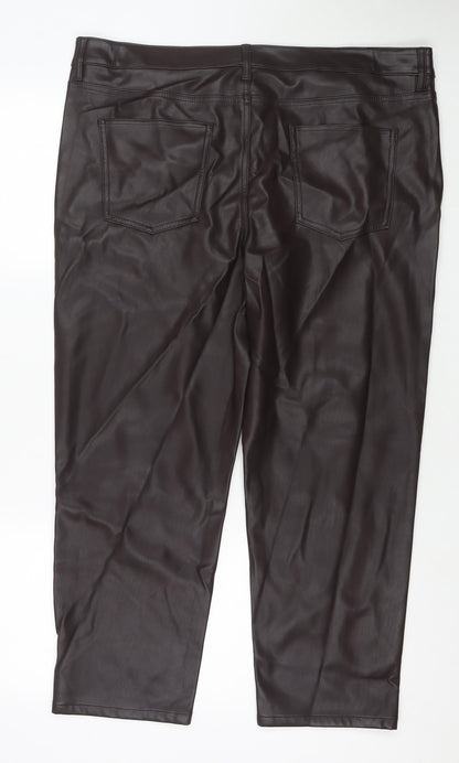 Womens UK Size 20 Marks and Spencer Regular Fit Pedal Pusher Brown Trousers