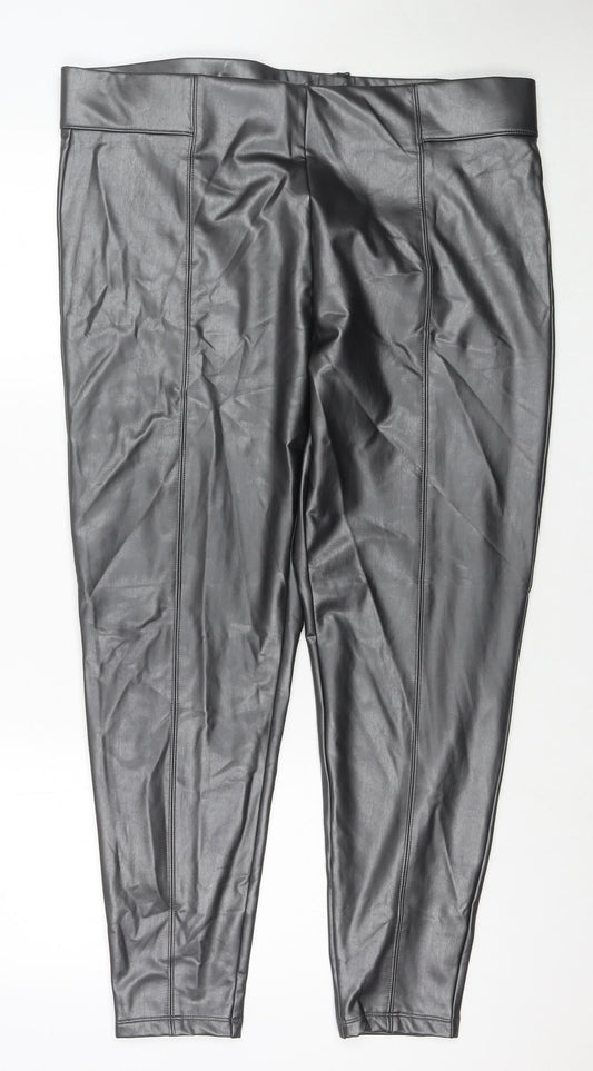 Womens UK Size 20 Marks and Spencer Regular Fit Pedal Pusher Black Trousers