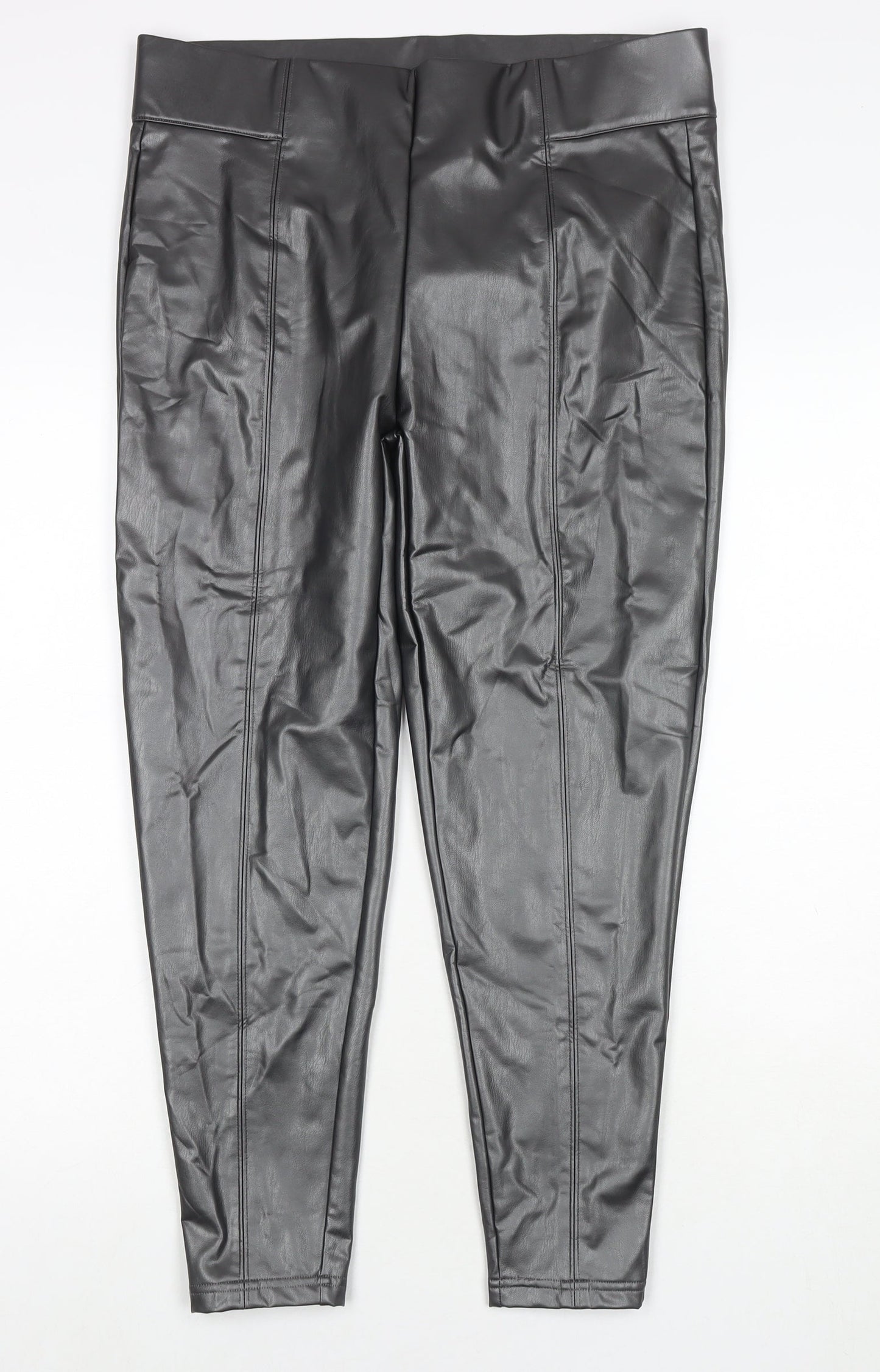 Womens UK Size 16 Marks and Spencer Regular Fit Pedal Pusher Black Trousers