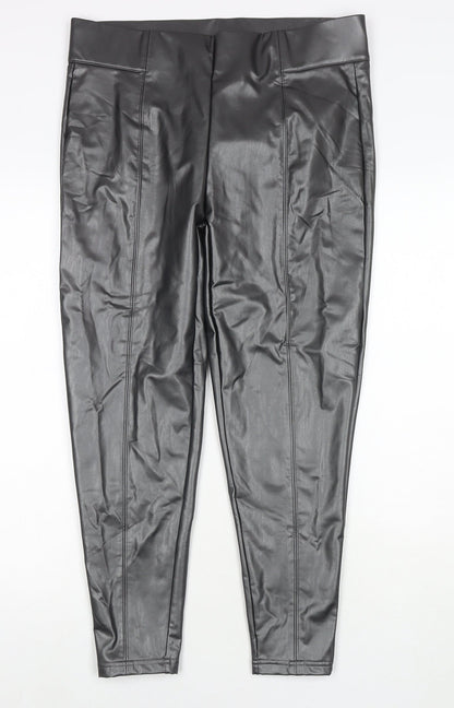 Womens UK Size 16 Marks and Spencer Regular Fit Pedal Pusher Black Trousers