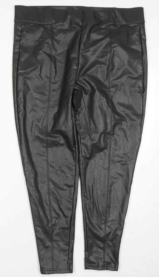 Womens UK Size 20 Marks and Spencer Regular Fit Pedal Pusher Black Trousers