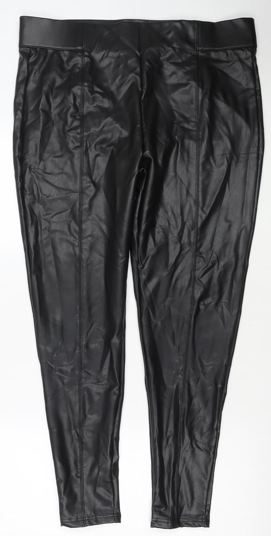 Womens UK Size 20 Marks and Spencer Regular Fit Pedal Pusher Black Trousers