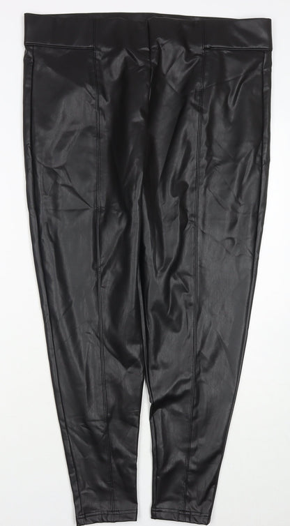 Womens UK Size 20 Marks and Spencer Regular Fit Pedal Pusher Black Trousers