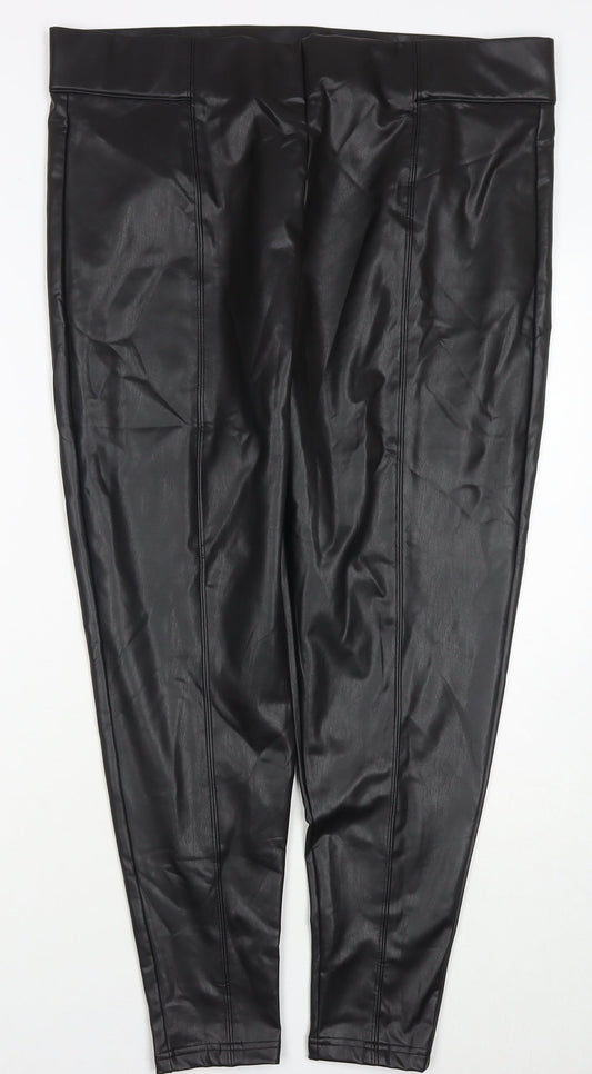 Womens UK Size 20 Marks and Spencer Regular Fit Pedal Pusher Black Trousers
