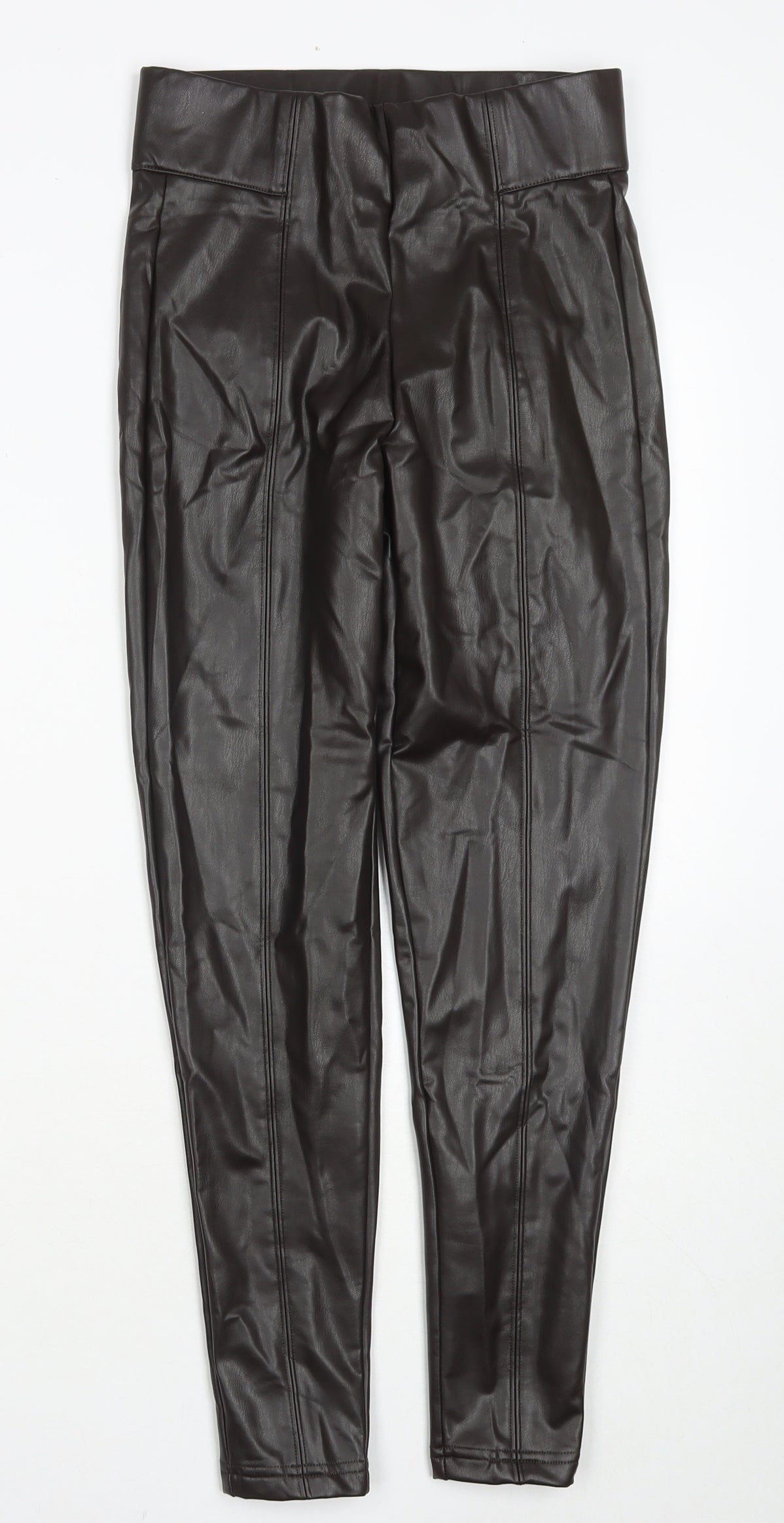 Womens UK Size 8 Marks and Spencer Regular Fit Pedal Pusher Brown Trousers