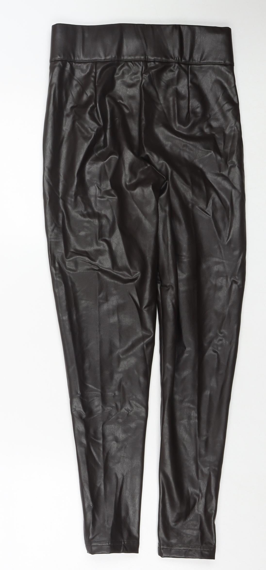 Womens UK Size 8 Marks and Spencer Regular Fit Pedal Pusher Brown Trousers