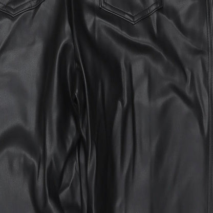 Womens UK Size 16 Marks and Spencer Regular Fit Cropped Black Trousers