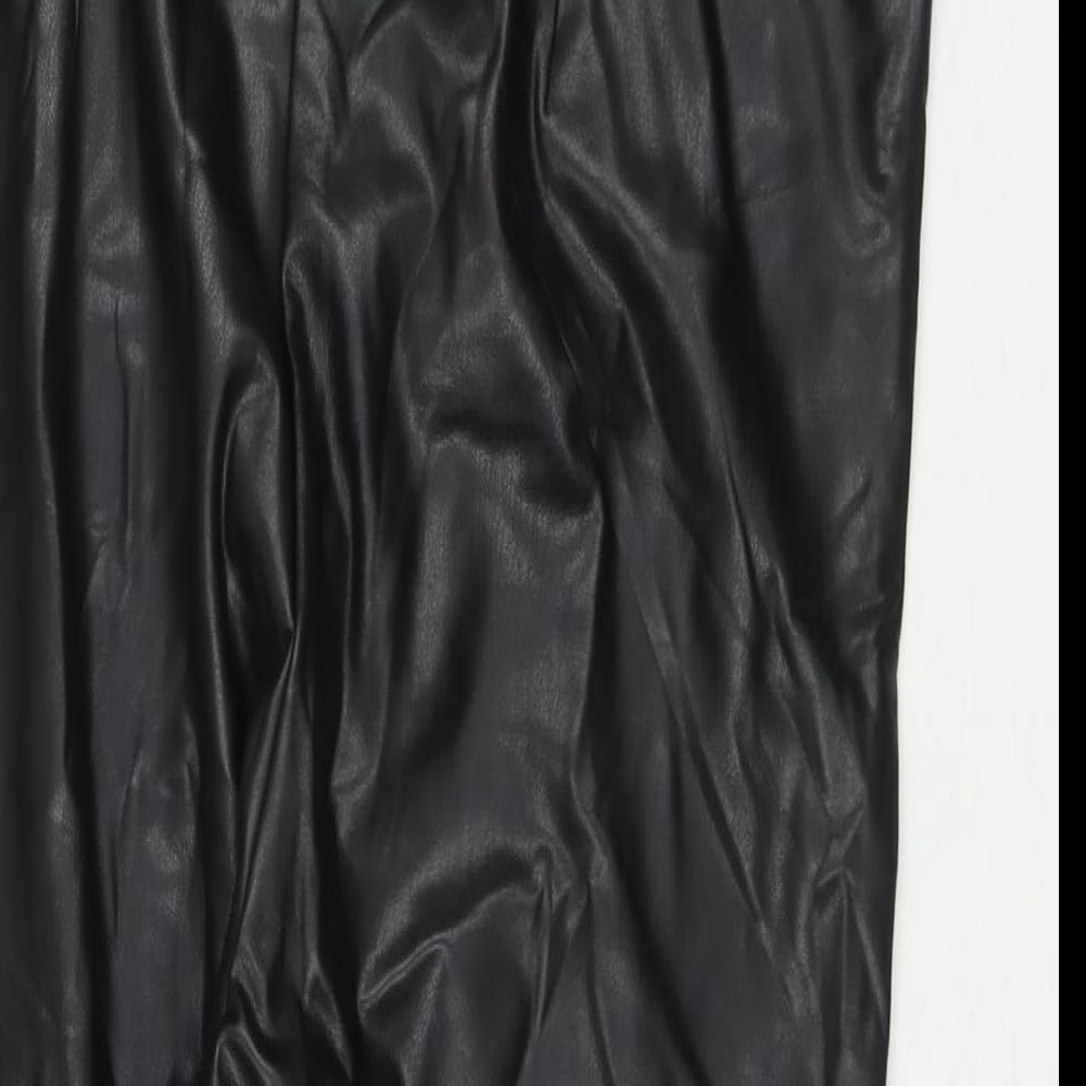 Womens UK Size 18 Marks and Spencer Regular Fit Cropped Black Trousers