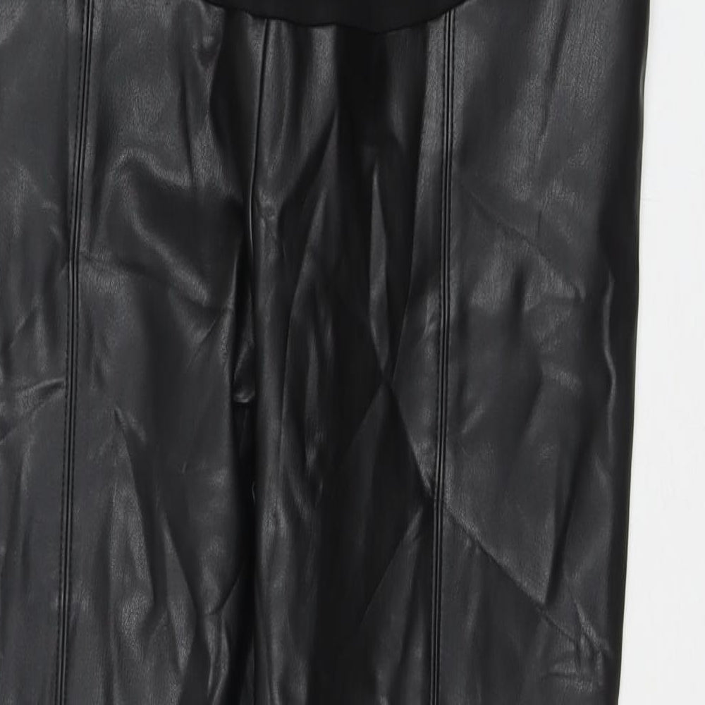 Womens UK Size 18 Marks and Spencer Regular Fit Cropped Black Trousers