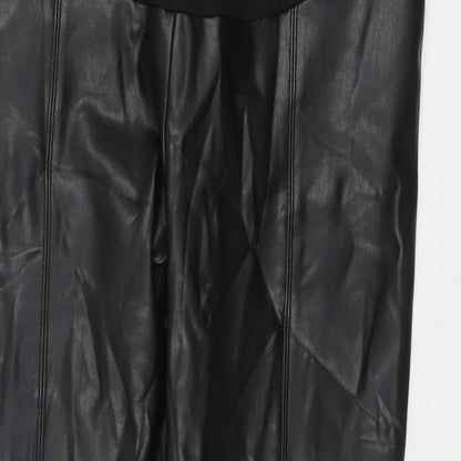 Womens UK Size 18 Marks and Spencer Regular Fit Cropped Black Trousers