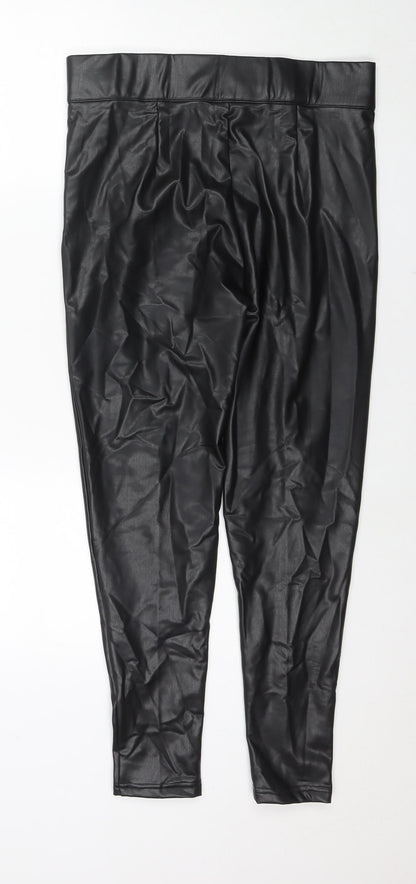Womens UK Size 14 Marks and Spencer Regular Fit Pedal Pusher Black Trousers