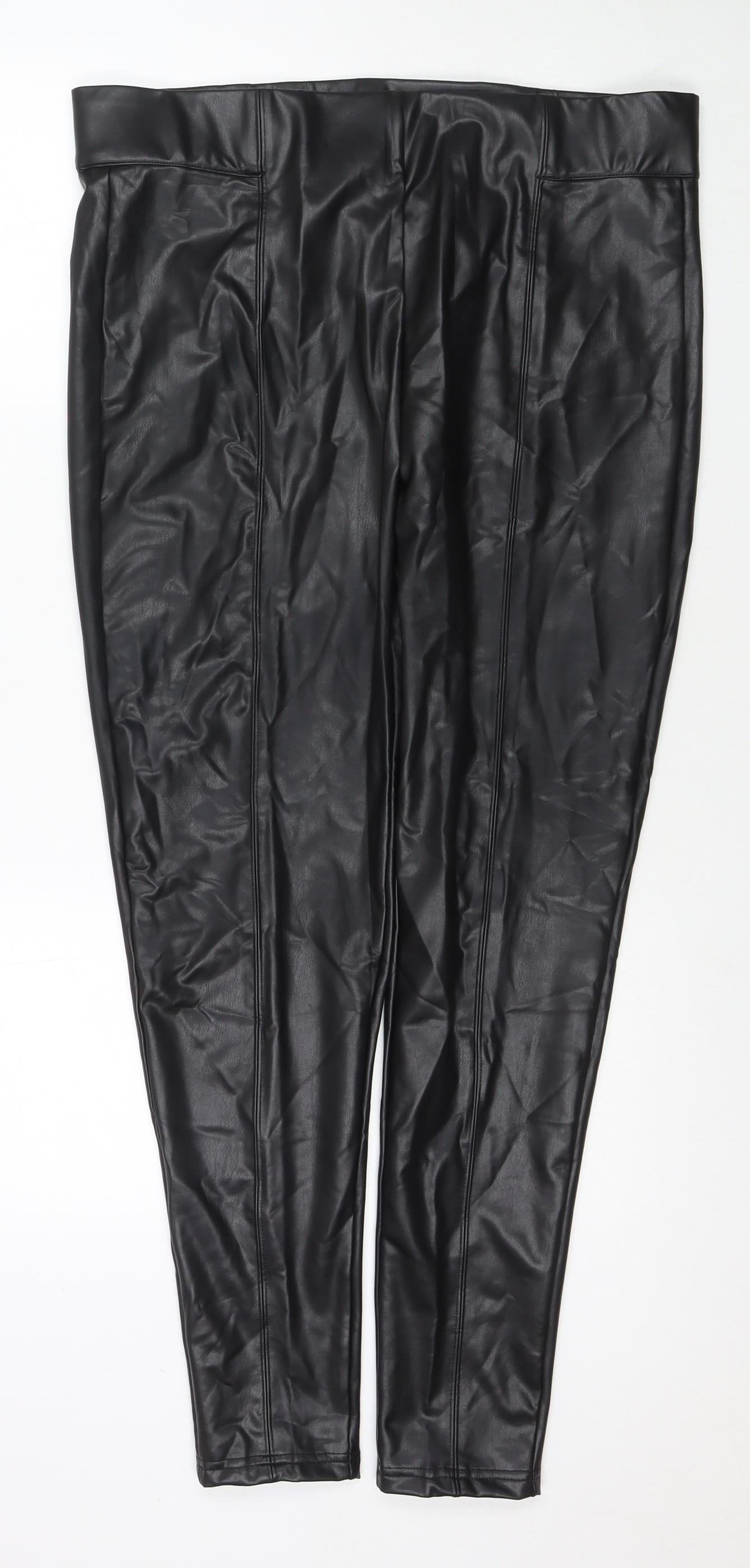 Womens UK Size 18 Marks and Spencer Regular Fit Pedal Pusher Black Trousers