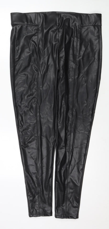 Womens UK Size 18 Marks and Spencer Regular Fit Pedal Pusher Black Trousers