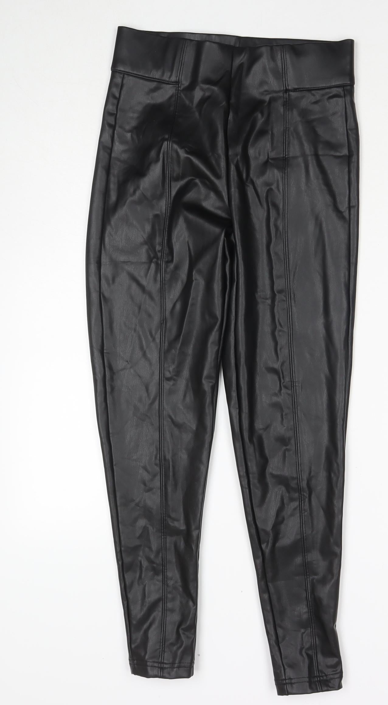 Womens UK Size 8 Marks and Spencer Regular Fit Pedal Pusher Black Trousers