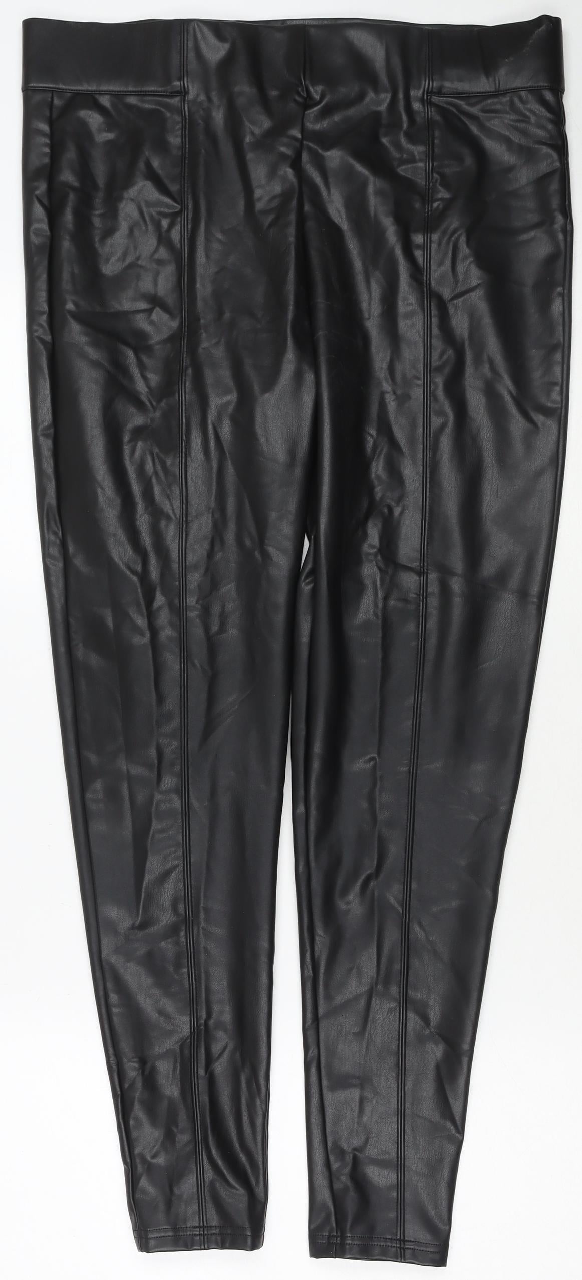 Womens UK Size 18 Marks and Spencer Regular Fit Pedal Pusher Black Trousers