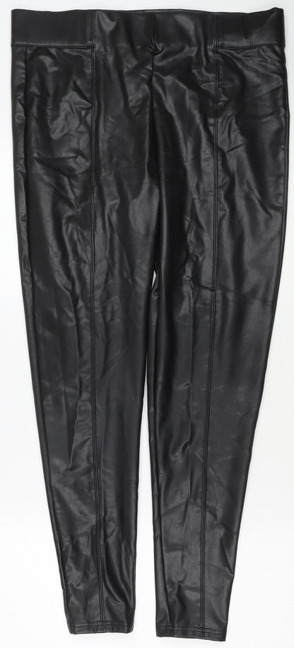 Womens UK Size 18 Marks and Spencer Regular Fit Pedal Pusher Black Trousers