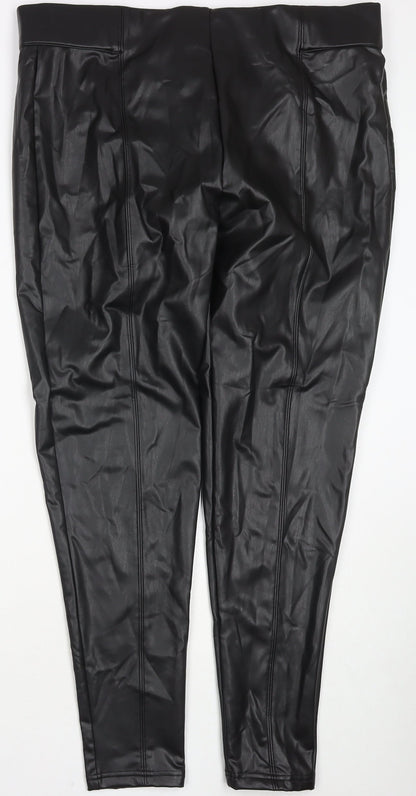 Womens UK Size 20 Marks and Spencer Regular Fit Pedal Pusher Black Trousers