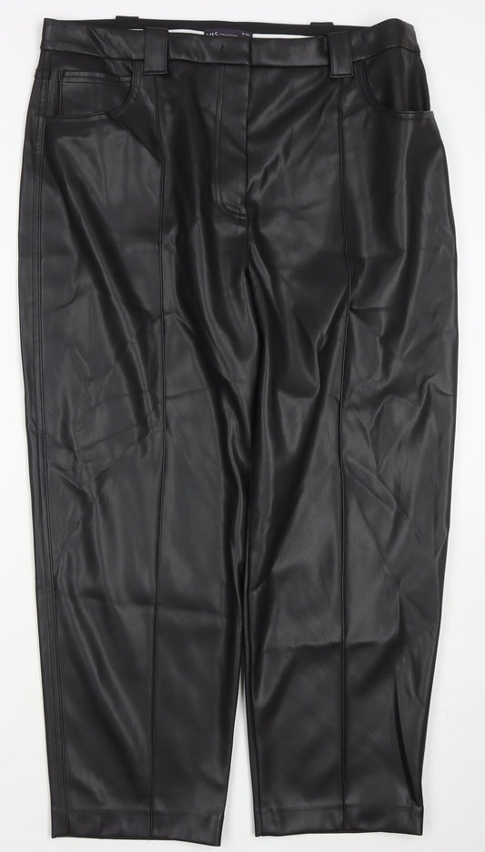 Womens UK Size 18 Marks and Spencer Regular Fit  Black Trousers
