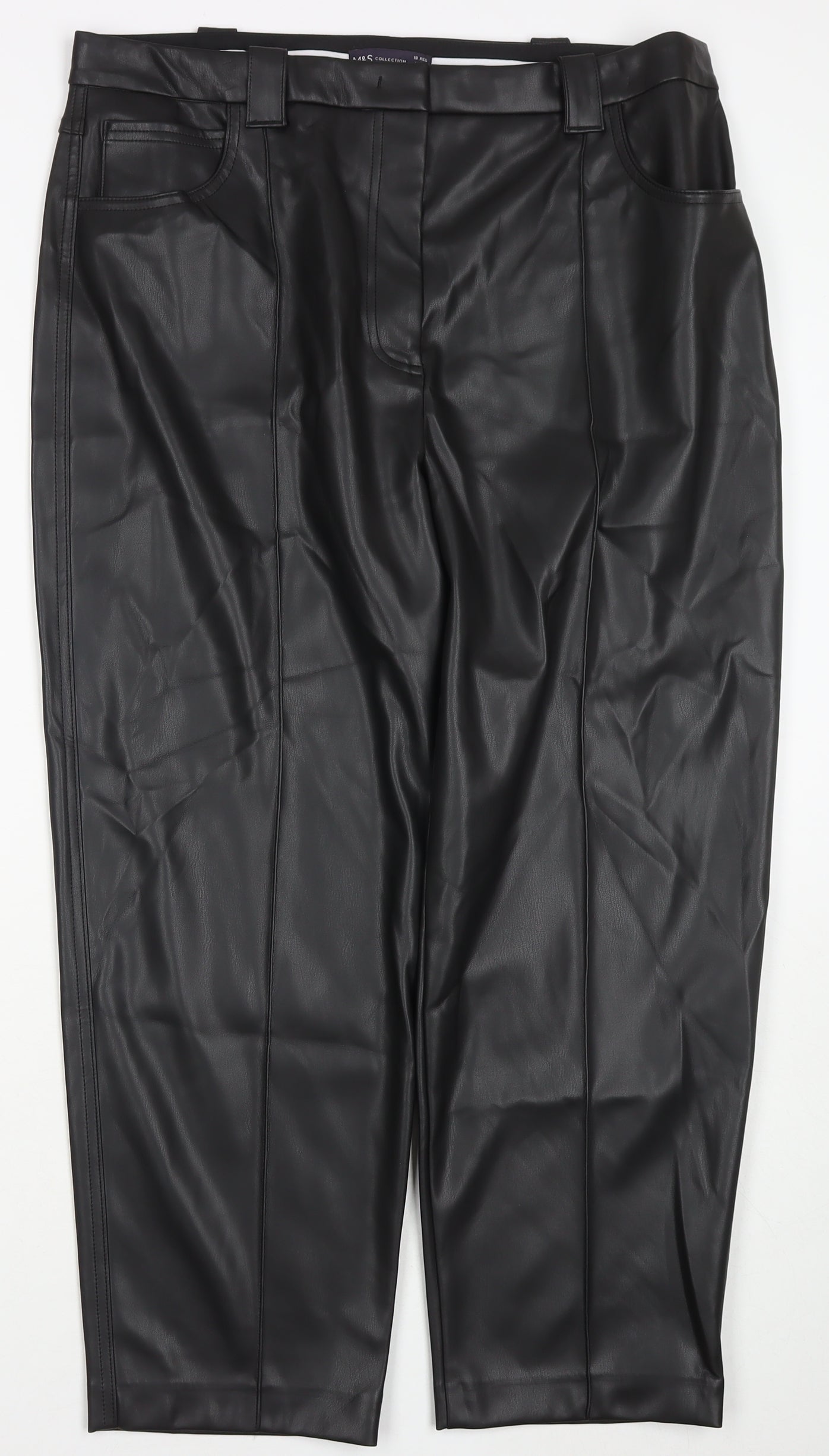 Womens UK Size 18 Marks and Spencer Regular Fit  Black Trousers