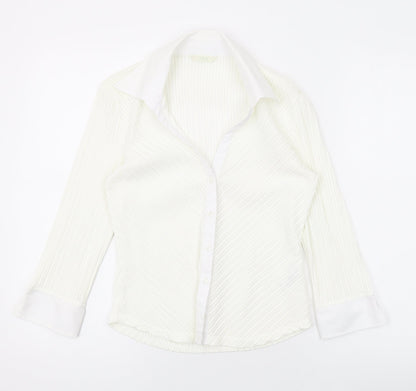 Womens UK Size 10 Marks and Spencer Ivory Basic Button-Up