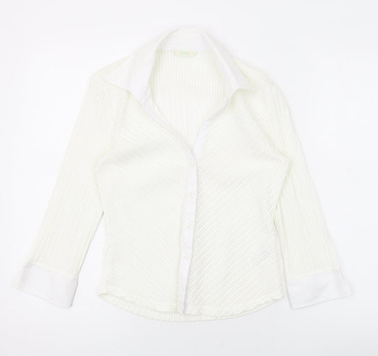 Womens UK Size 10 Marks and Spencer Ivory Basic Button-Up