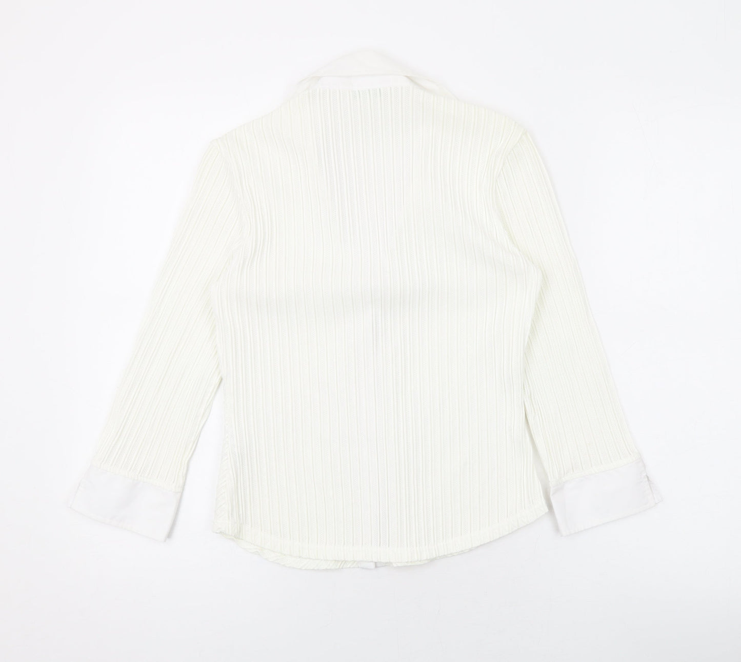 Womens UK Size 10 Marks and Spencer Ivory Basic Button-Up