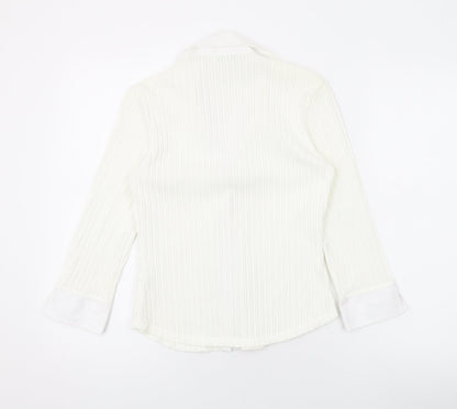 Womens UK Size 10 Marks and Spencer Ivory Basic Button-Up
