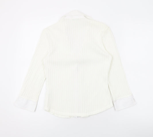Womens UK Size 10 Marks and Spencer Ivory Basic Button-Up