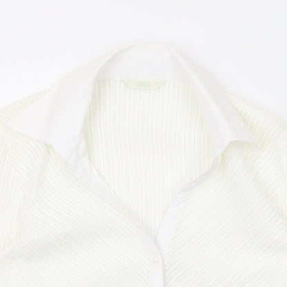 Womens UK Size 10 Marks and Spencer Ivory Basic Button-Up