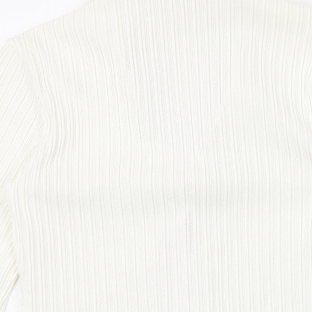 Womens UK Size 10 Marks and Spencer Ivory Basic Button-Up