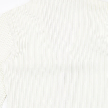 Womens UK Size 10 Marks and Spencer Ivory Basic Button-Up