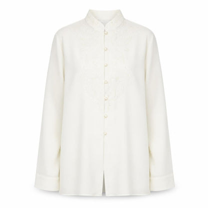 Womens UK Size 10 Marks and Spencer Ivory Basic Button-Up