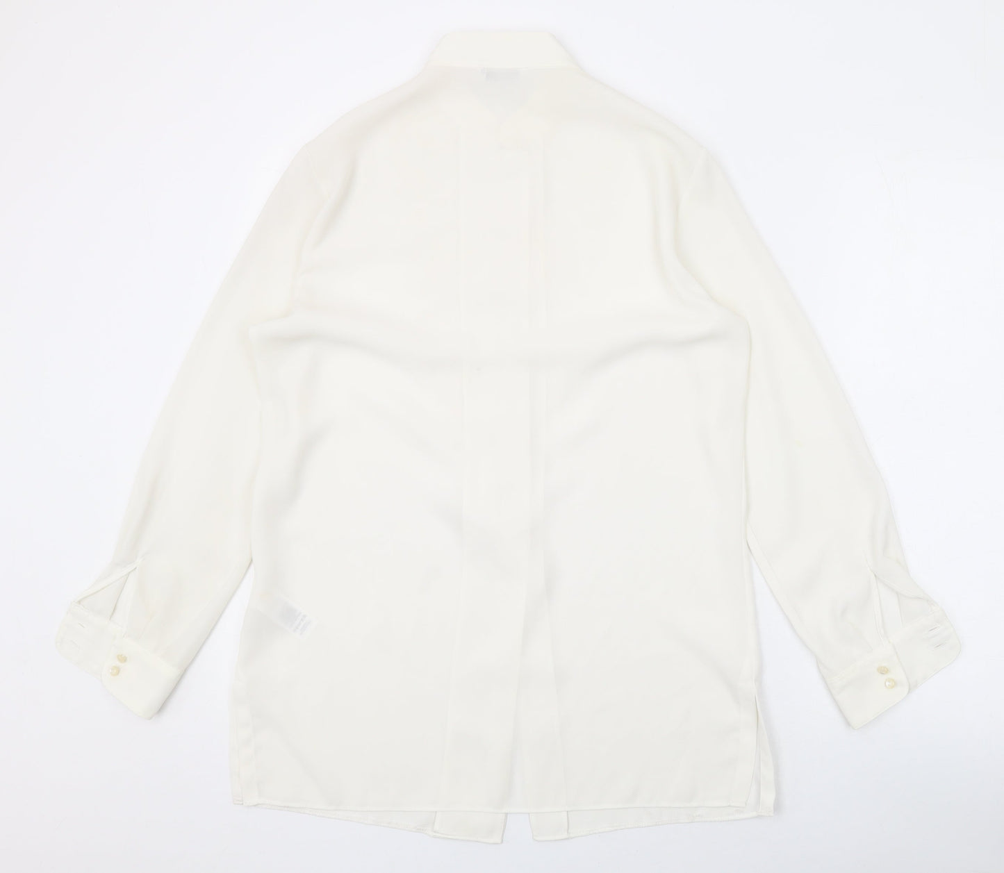 Womens UK Size 10 Marks and Spencer Ivory Basic Button-Up