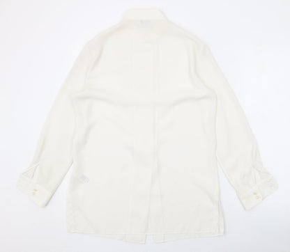 Womens UK Size 10 Marks and Spencer Ivory Basic Button-Up