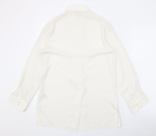 Womens UK Size 10 Marks and Spencer Ivory Basic Button-Up