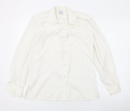 Womens UK Size S Country Casuals Ivory Basic Button-Up