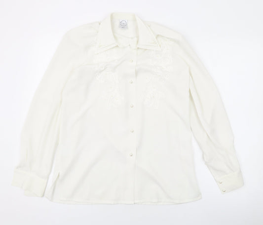 Womens UK Size S Country Casuals Ivory Basic Button-Up