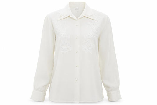 Womens UK Size S Country Casuals Ivory Basic Button-Up