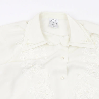Womens UK Size S Country Casuals Ivory Basic Button-Up
