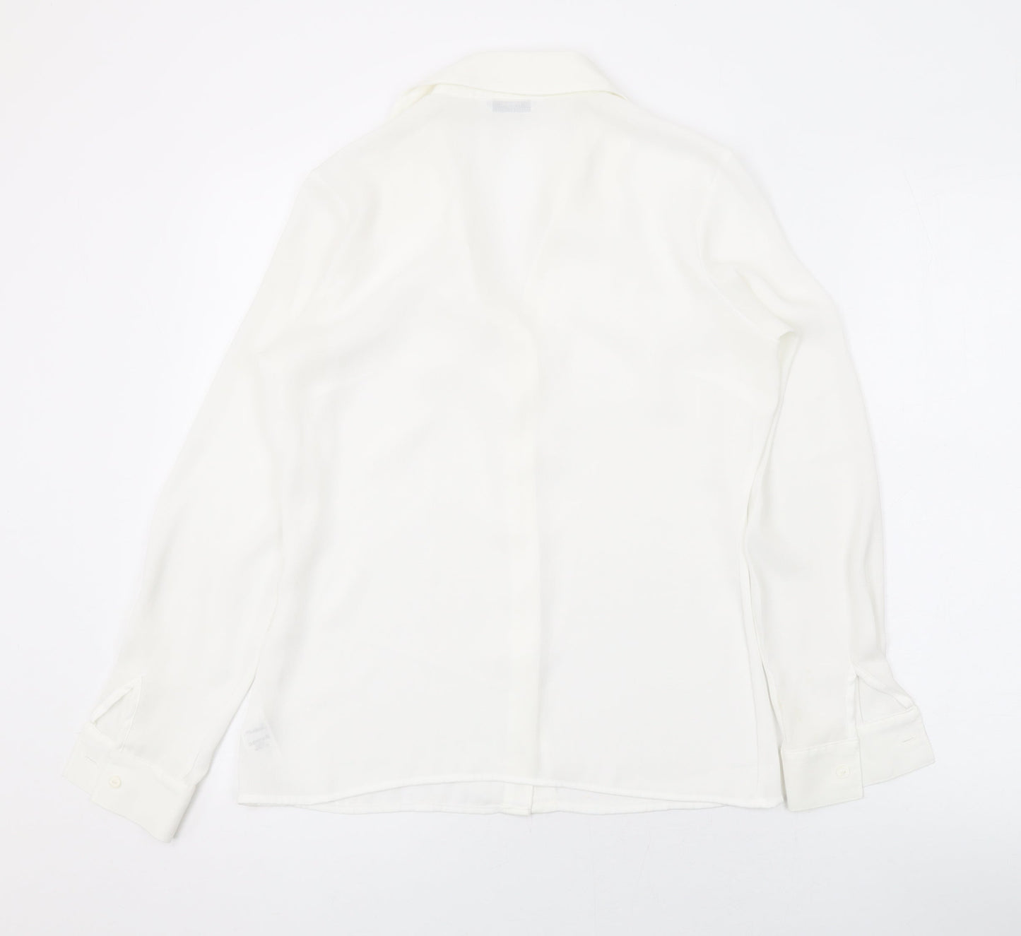Womens UK Size 8 Marks and Spencer White Basic Button-Up