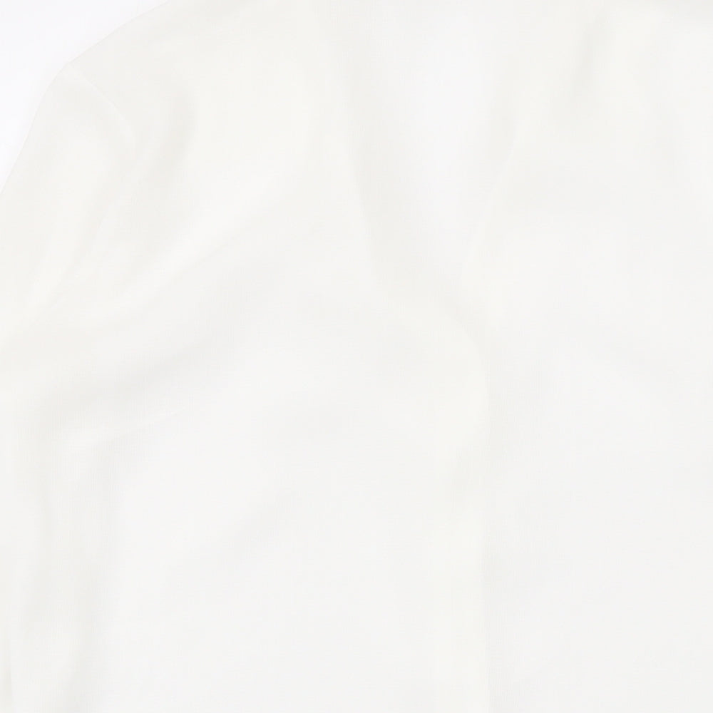 Womens UK Size 8 Marks and Spencer White Basic Button-Up