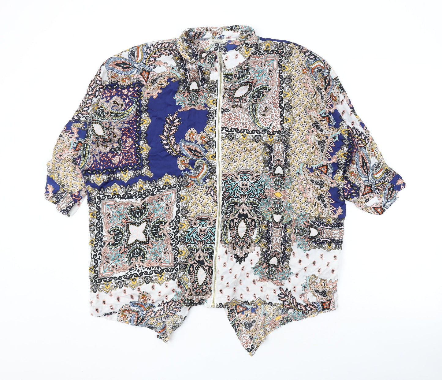 Womens UK Size 12 River Island Multicoloured Basic Blouse