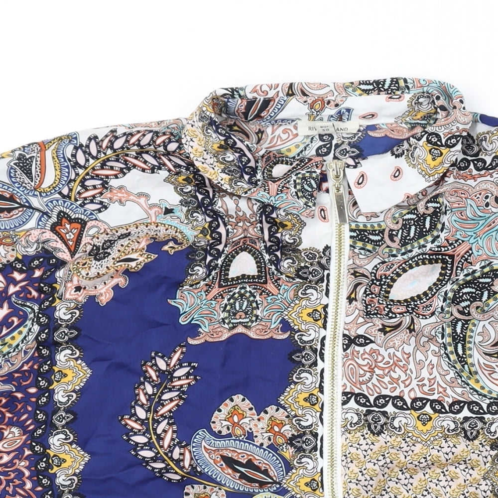 Womens UK Size 12 River Island Multicoloured Basic Blouse