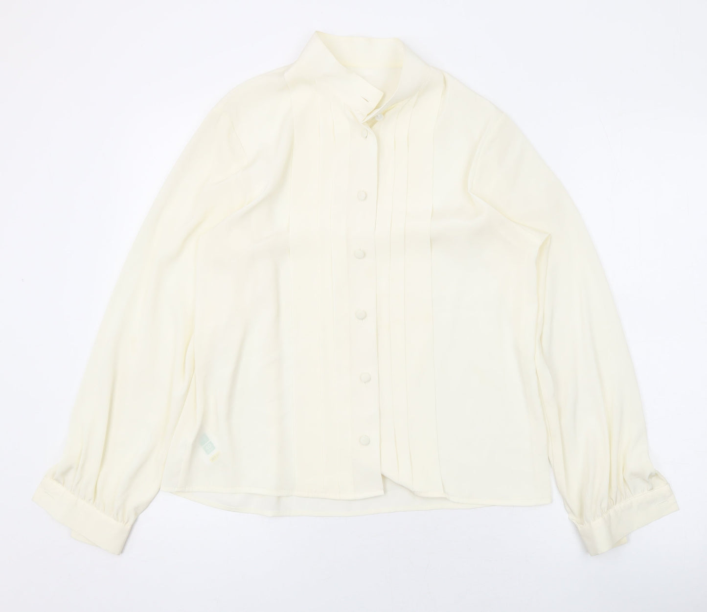 Womens UK Size 12 Marks and Spencer Ivory Basic Button-Up