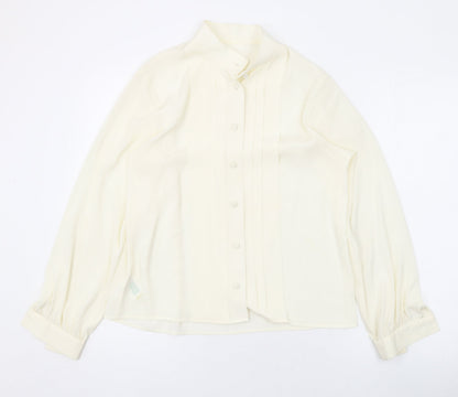 Womens UK Size 12 Marks and Spencer Ivory Basic Button-Up