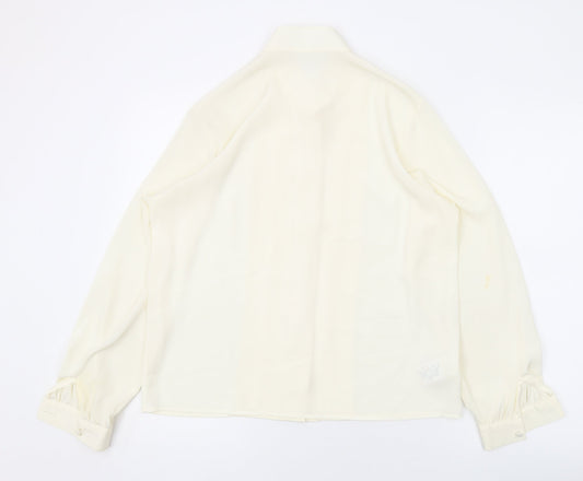 Womens UK Size 12 Marks and Spencer Ivory Basic Button-Up