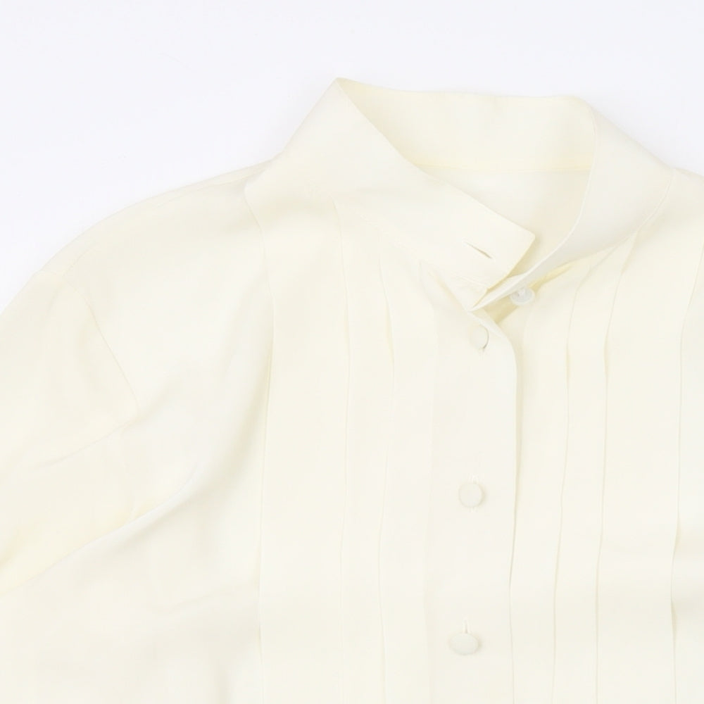 Womens UK Size 12 Marks and Spencer Ivory Basic Button-Up